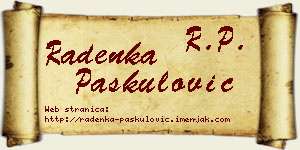 Radenka Paskulović vizit kartica